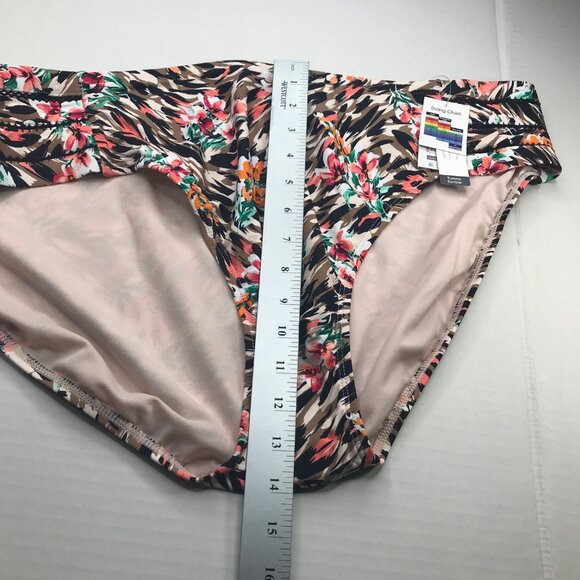 Time And Tru Women's 2X 20W-22W Mid Rise Tummy Control Swim Bottoms Brown New - Picture 10 of 11